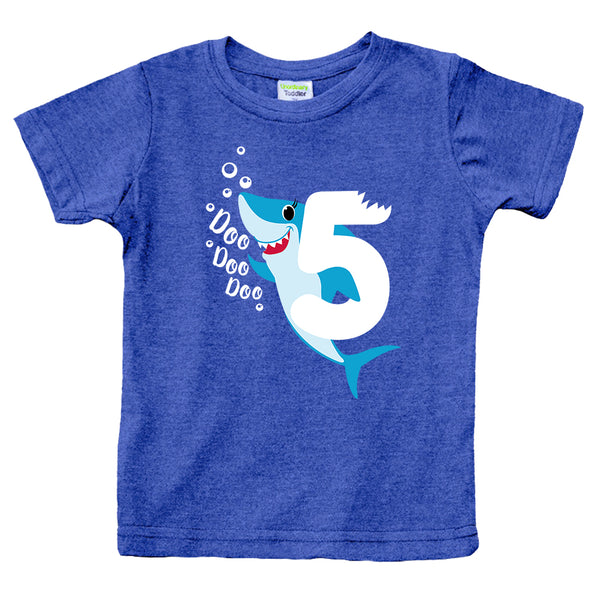 5th Birthday Shirt boy Shark Five Year Old Toddler Tshirt 5 Years t Boys tee Fifth Bday Outfi