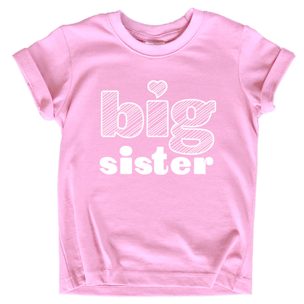 Big Sister Shirt Big Sister Announcement Toddler Shirts Girl Promoted Outfit Baby Girls Heart tee