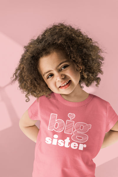 Big Sister Shirt Big Sister Announcement Toddler Shirts Girl Promoted Outfit Baby Girls Heart tee
