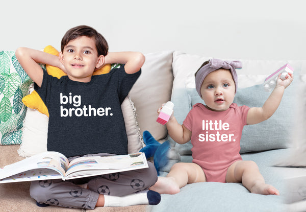 Big Brother Little Sister Outfits Shirt Sibling Shirts Matching Baby Newborn Girl Outfit