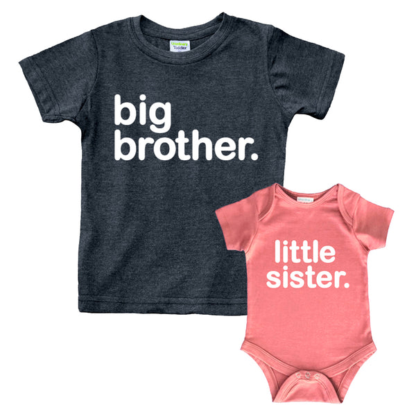 Big Brother Little Sister Outfits Shirt Sibling Shirts Matching Baby Newborn Girl Outfit