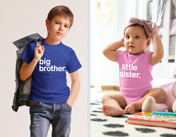 Big Brother Little Sister Outfits Shirt Sibling Shirts Matching Baby Newborn Girl Outfit