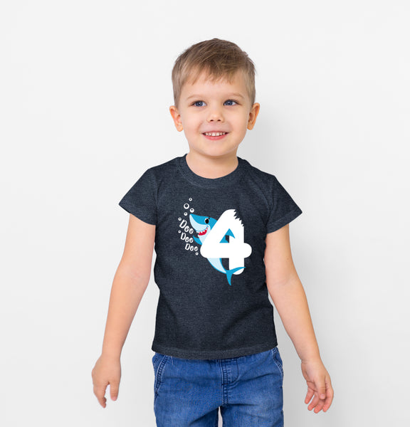 4th Birthday Shirt boy Shark Four Year Old Toddler Tshirt 4 Years t Boys tee Fourth Bday Outfit