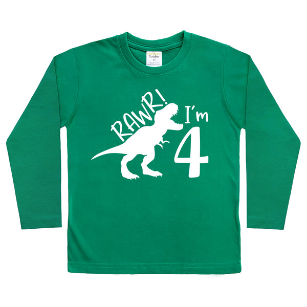 rawr im 4 Year Old boy Shirt Roar 4th Birthday Shirt boy Four Dinosaur Tshirt