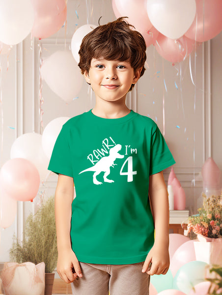 rawr im 4 Year Old boy Shirt Roar 4th Birthday Shirt boy Four Dinosaur Tshirt