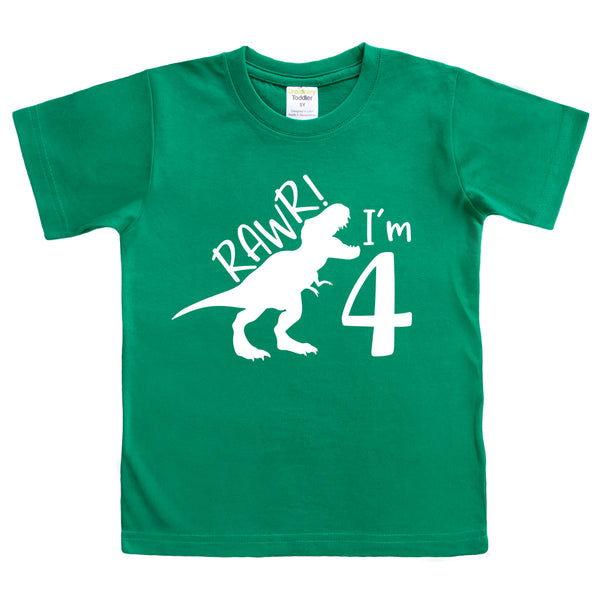rawr im 4 Year Old boy Shirt Roar 4th Birthday Shirt boy Four Dinosaur Tshirt