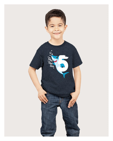 5th Birthday Shirt boy Shark Five Year Old Toddler Tshirt 5 Years t Boys tee Fifth Bday Outfi