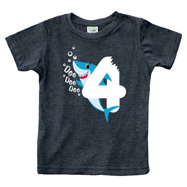 4th Birthday Shirt boy Shark Four Year Old Toddler Tshirt 4 Years t Boys tee Fourth Bday Outfit