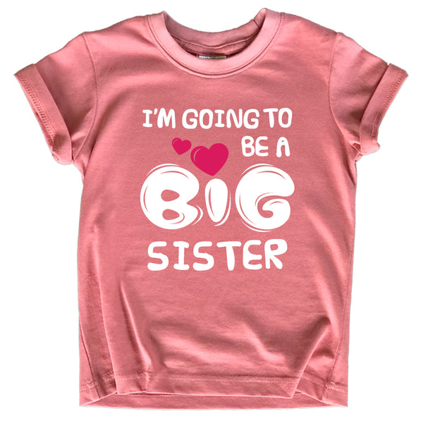 Big Sister Shirt I'm Going to Be A Big Sister New Announcement Toddler Shirts Girl Promoted Outfit Baby Girls Heart tee