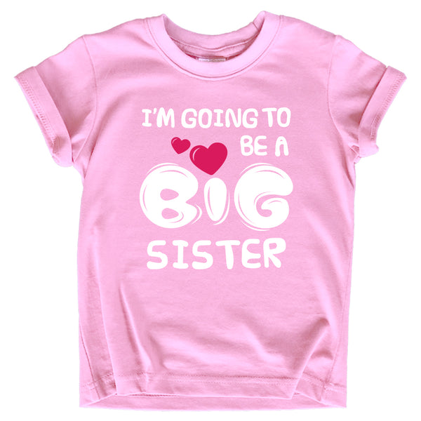 Big Sister Shirt I'm Going to Be A Big Sister New Announcement Toddler Shirts Girl Promoted Outfit Baby Girls Heart tee