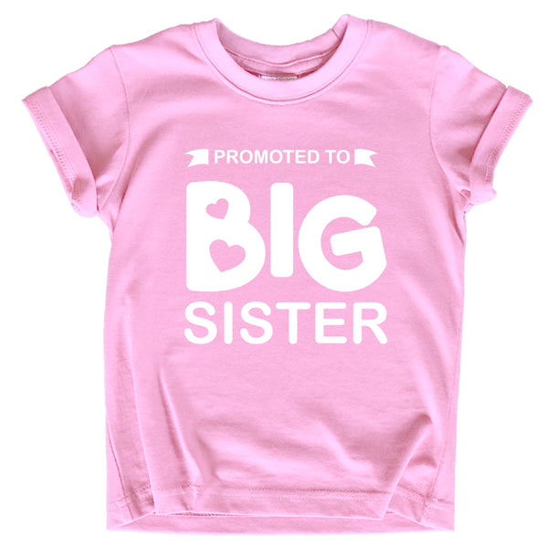 Promoted to Big Sister Shirt for Little Girls Toddler Baby Announcement Outfits