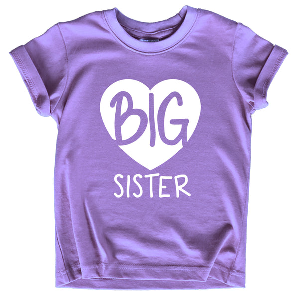 Big Sister Shirt Heart Big Sister Announcement Shirt Toddler Girl Promoted Outfit Baby Girls tee