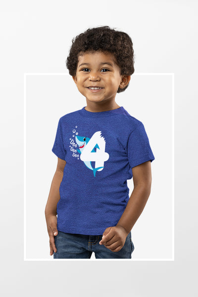 4th Birthday Shirt boy Shark Four Year Old Toddler Tshirt 4 Years t Boys tee Fourth Bday Outfit