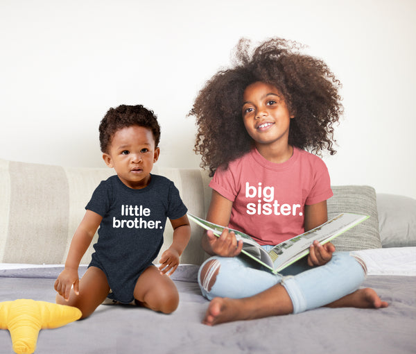 Big Sister Little Brother Outfit Matching Shirts Sets Baby Newborn Outfits Shirt