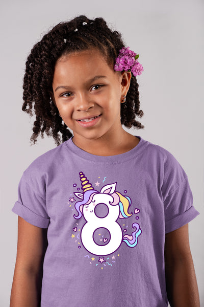 Unicorn 8th Birthday Shirts for Toddler Girls Outfit 8 Year Old Eighth Eight Shirt