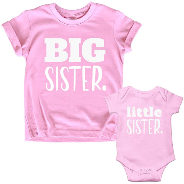 Big Sister Little Sister Matching Outfits Shirt | Gifts Girls Newborn Baby Set