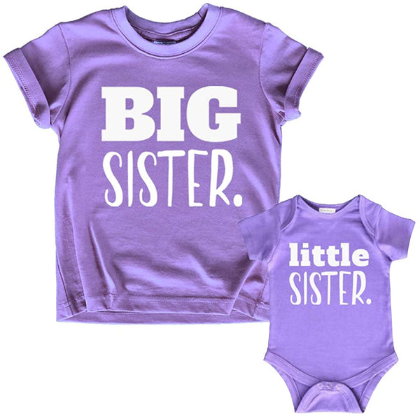 Big Sister Little Sister Matching Outfits Shirt | Gifts Girls Newborn Baby Set
