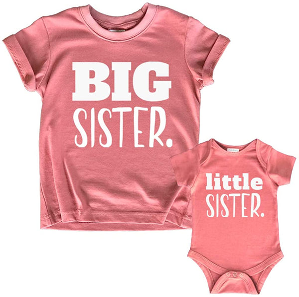 Big Sister Little Sister Matching Outfits Shirt | Gifts Girls Newborn Baby Set