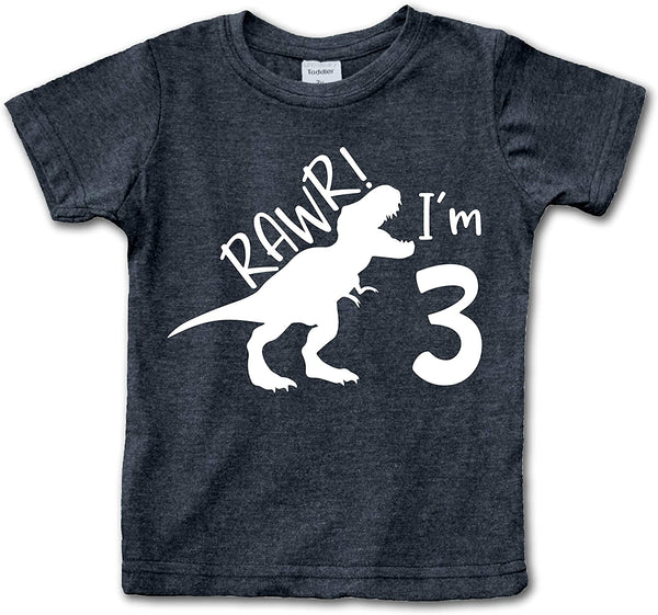 Rawr im 3 Dinosaur 3rd Birthday Shirt boy | Roar Three Year Old Dino Tshirt | rex Green