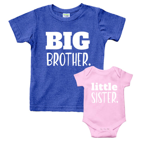 Big Brother Little Sister Outfits Shirt Sibling Shirts Matching Baby Newborn Girl Outfit