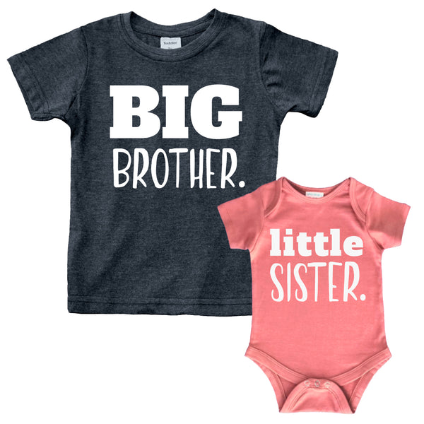 Big Brother Little Sister Outfits Shirt Sibling Shirts Matching Baby Newborn Girl Outfit