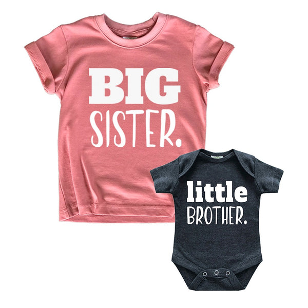 Big Sister Little Brother Outfit | Matching Shirts Sets | Baby Newborn Outfits Shirt