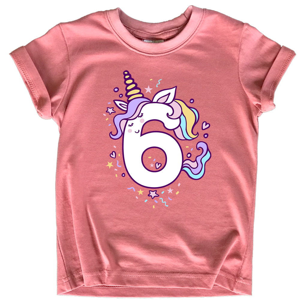 Unicorn 6th Birthday Shirts for Toddler Girls Outfit Year Old