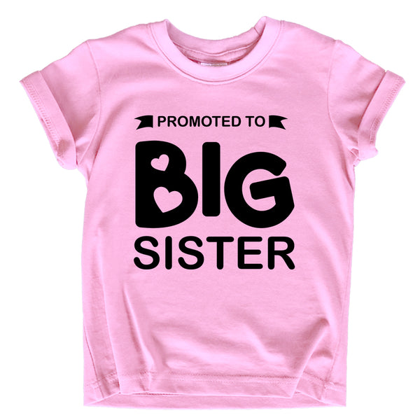 Promoted to Big Sister Shirt for Little Girls Toddler Baby Announcement Outfits