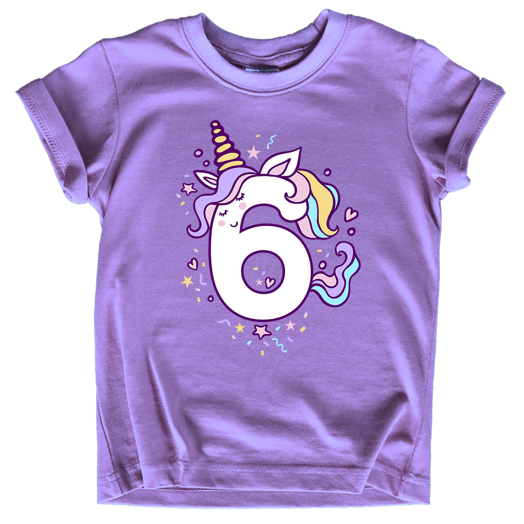 Unicorn 6th Birthday Shirts for Toddler Girls Outfit 6 Year Old