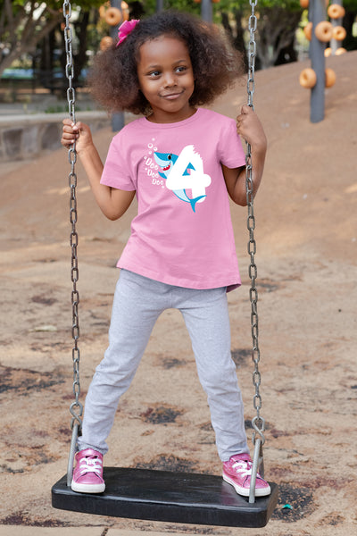 4th Birthday Shirt Girls Baby Shark Fourth Four 4 Year Old Toddler Outfit Shark doo