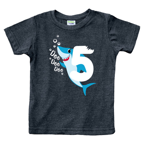 5th Birthday Shirt boy Shark Five Year Old Toddler Tshirt 5 Years t Boys tee Fifth Bday Outfi