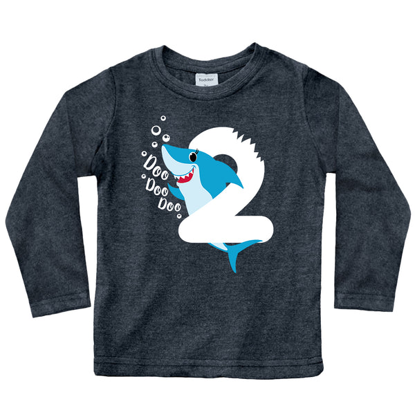 2nd Birthday Shirt boy Baby Shark Second Two 2 Year Old Toddler Outfit Shark doo