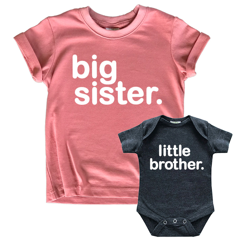 Big Sister Little Brother Outfit Matching Shirts Sets Baby Newborn Outfits Shirt