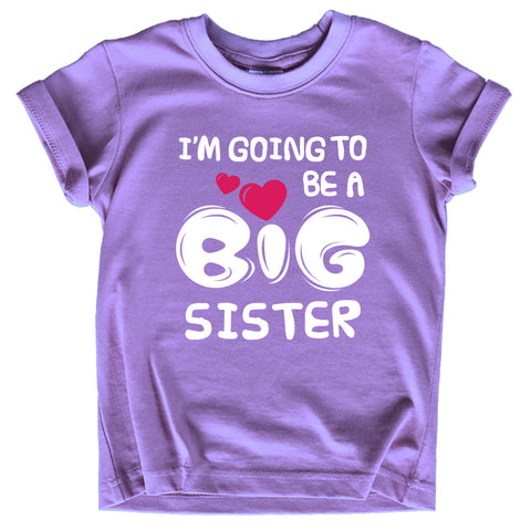 Big Sister Shirt I'm Going to Be A Big Sister New Announcement Toddler Shirts Girl Promoted Outfit Baby Girls Heart tee