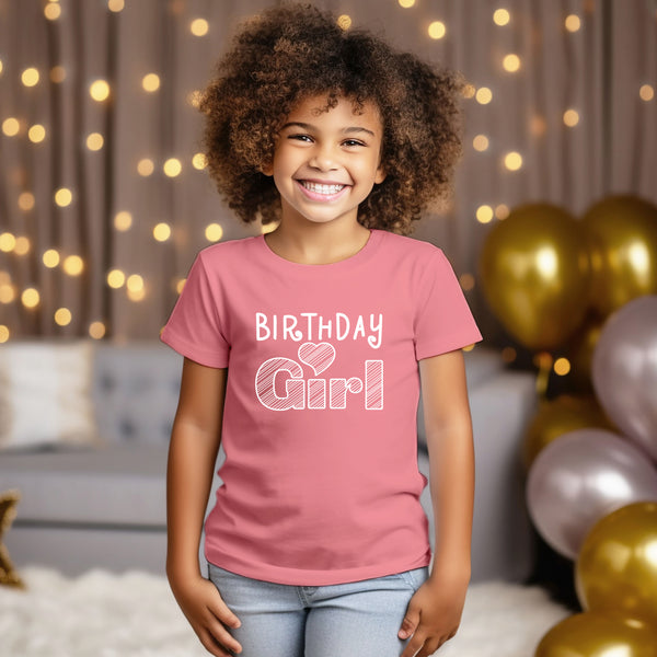 Birthday Girl Shirt 1st First 2nd Two 3rd 4th 5th Toddler Birthday Baby Girls Outfit Heart tee