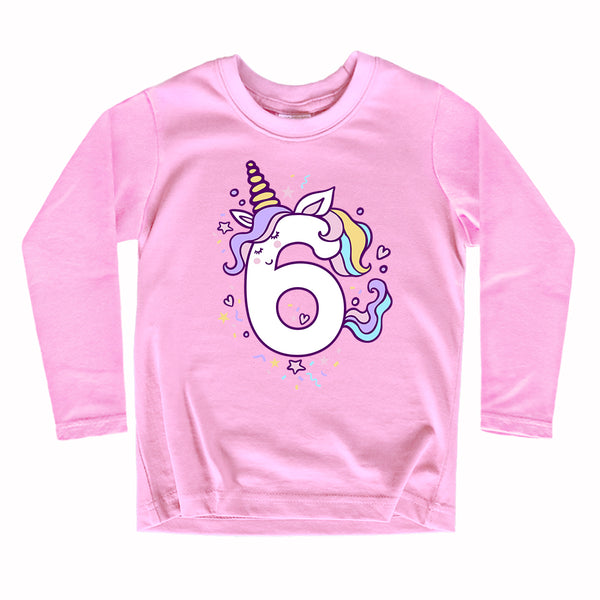 Unicorn 6th Birthday Shirts for Toddler Girls Outfit 6 Year Old Sixth Six Shirt