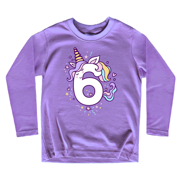 Unicorn 6th Birthday Shirts for Toddler Girls Outfit 6 Year Old Sixth Six Shirt