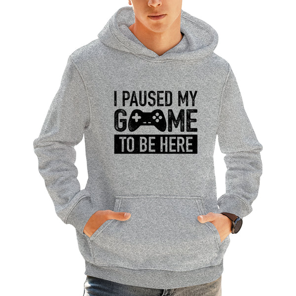 Funny Gamer Hoodie for Boys I Paused My Game to Be Here Pullover Sweatshirt Gift for Video Game Lovers Fleece Casual Outfit