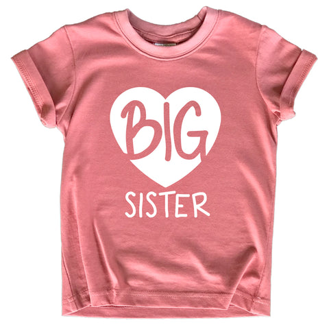 Big Sister Shirt Heart Big Sister Announcement Shirt Toddler Girl Promoted Outfit Baby Girls tee