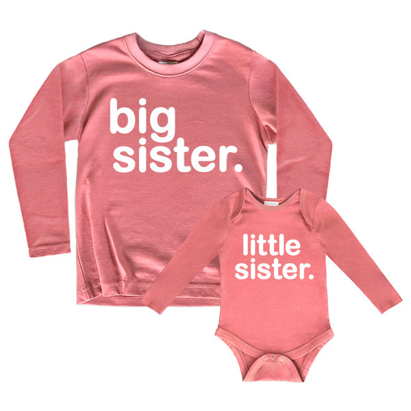 big sister little sister matching outfits shirts set baby toddler newborn girls