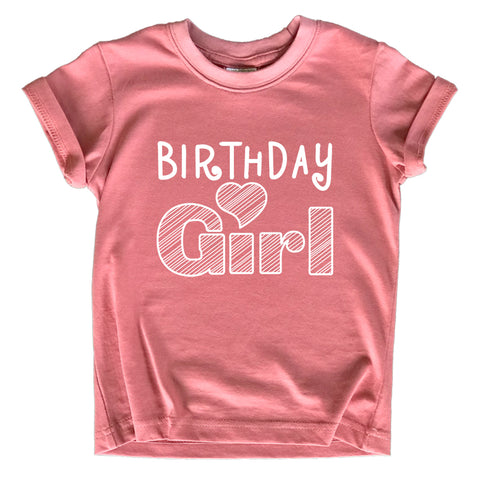 Birthday Girl Shirt 1st First 2nd Two 3rd 4th 5th Toddler Birthday Baby Girls Outfit Heart tee