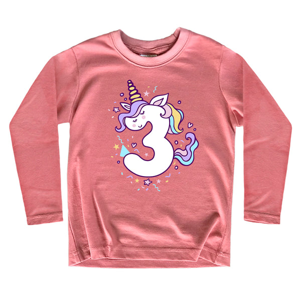 Unicorn 3rd Birthday Shirts for Girls Toddler Outfit 3 Year Old Girl Third Three Shirt