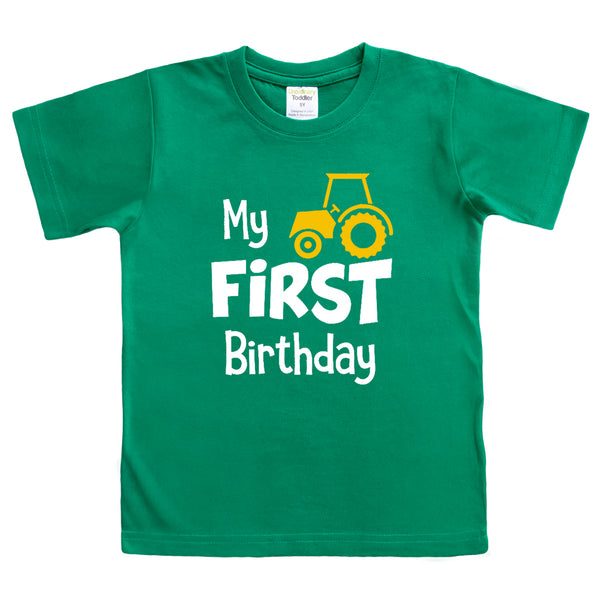 First Birthday boy Outfit My 1st Tractor Shirt Construction one Year Old Gifts