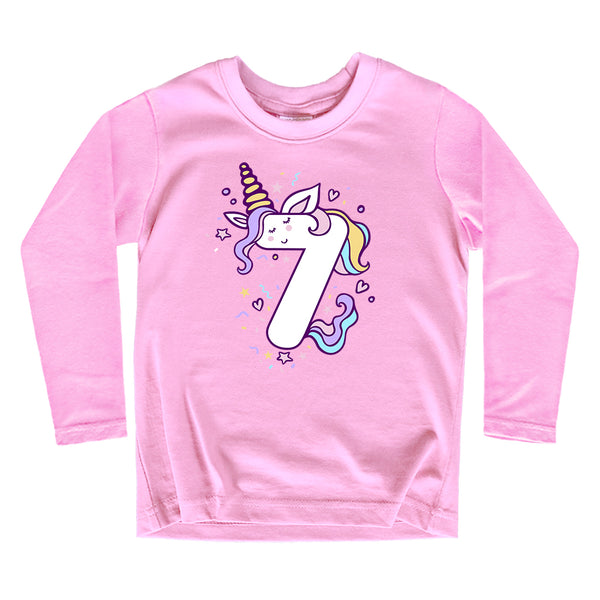 Unicorn 7th Birthday Shirts for Toddler Girls Outfit 7 Year Old Seventh Seven Shirt
