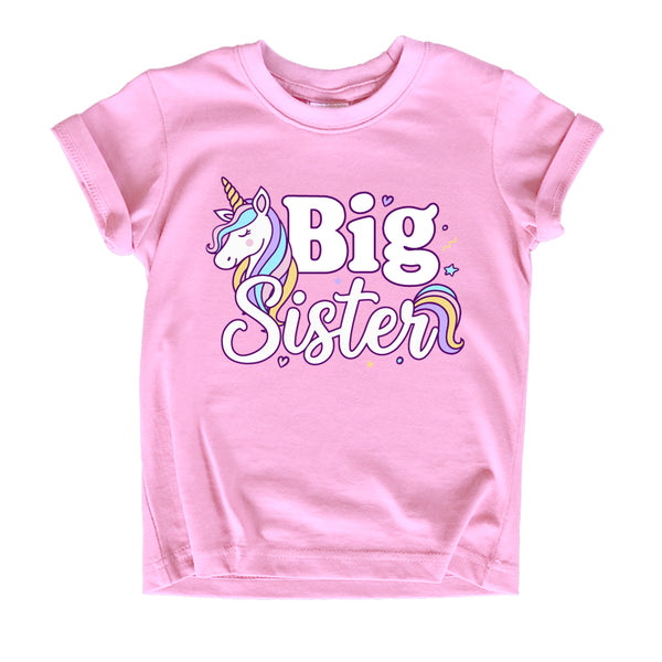 Big Sister Shirt Pregnancy Announcement Toddler Girl Unicorn Shirts Promoted to Girls Outfit New Baby Pregnancy Reveal Gift