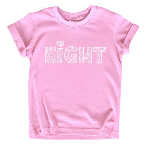8th Birthday Shirt Girls 8 Years Old Eight Outfit Eighth Tshirt Gift Girls top 8 Heart tee