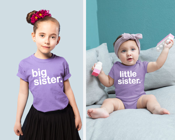 big sister little sister matching outfits shirts set baby toddler newborn girls