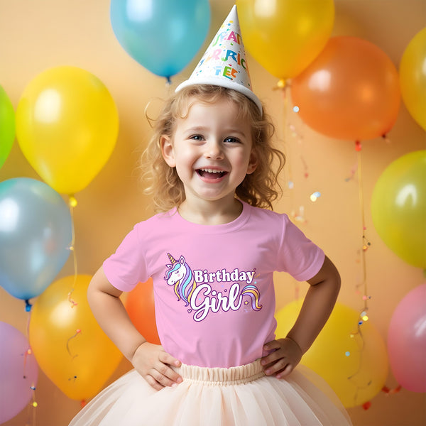 Birthday Girl Shirt Toddler T-Shirt Kid Birthday Party Outfit Tee Gift for Girls 1st 2nd 3rd 4th 5th 6th 7th 8th Tops
