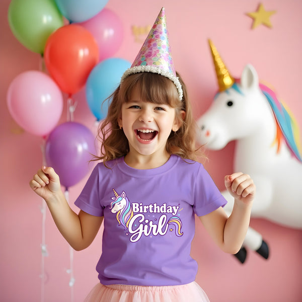 Birthday Girl Shirt Toddler T-Shirt Kid Birthday Party Outfit Tee Gift for Girls 1st 2nd 3rd 4th 5th 6th 7th 8th Tops