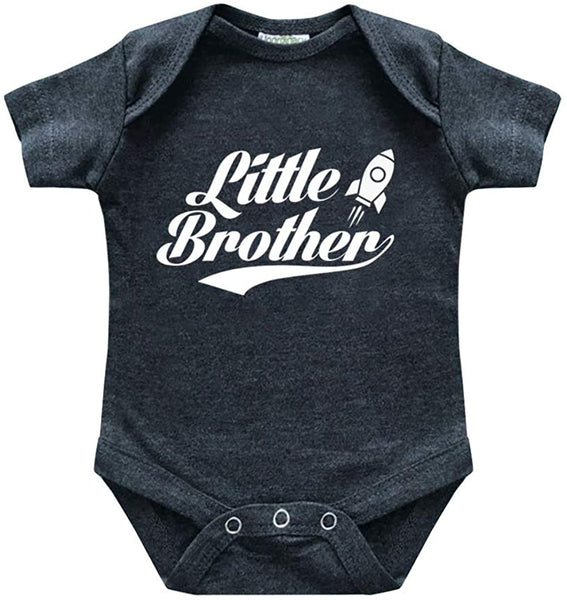 Big Brother Little Brother Shirts Matching Outfits Sibling Gifts Baby Set Charcoal Black